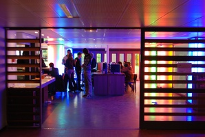 Etudiants au cyber café, campus de la Doua